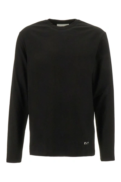Jil Sander Long-sleeved Crewneck T-shirt In Black