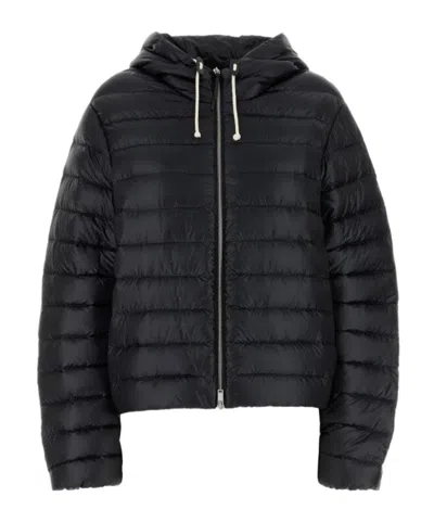Jil Sander Long-sleeved Down Jacket In Black