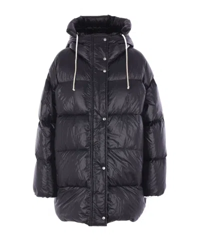 Jil Sander Long-sleeved Down Jacket In Black