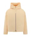Jil Sander Long-sleeved Down Jacket In Nude