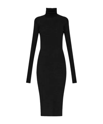 Jil Sander Long-sleeved Dress In Black
