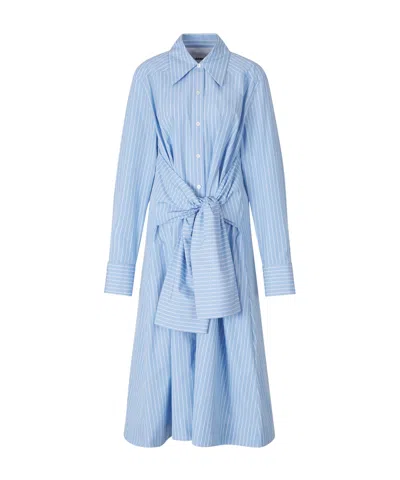 JIL SANDER JIL SANDER STRIPED MIDI SHIRT DRESS