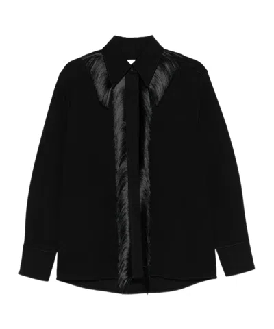 Jil Sander Long Sleeved Fringed Jacket In Black
