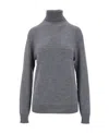 Jil Sander Long-sleeved High-neck Sweater In Gray
