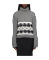 Jil Sander Gray Jacquard Turtleneck In Gray