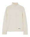 Jil Sander Oversized Cotton Sweatshirt With Subtle Logo Patch In White