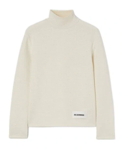 JIL SANDER HIGH-NECK TEXTURED TOP