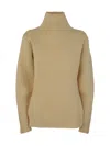 Jil Sander Long Sleeved Hign Neck Sweater Clothing In Brown