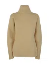 Jil Sander Long Sleeved Hign Neck Sweater Clothing In Brown