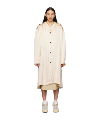 Jil Sander Long-sleeved Hooded Coat In Nude