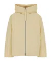 Jil Sander Padded Down Jacket Featuring Hood In Neutral