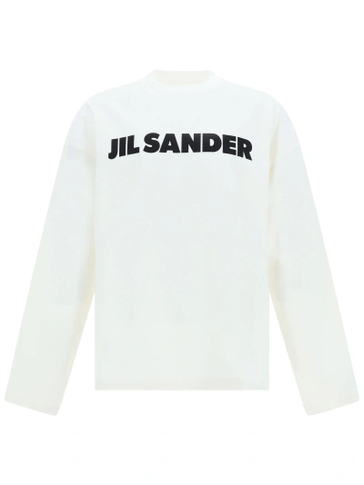 Jil Sander Long-sleeved Jersey In Natural