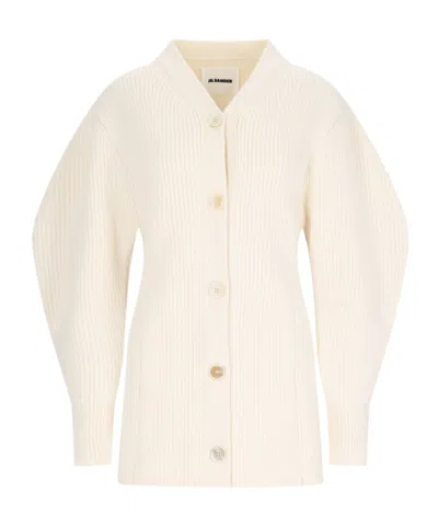 JIL SANDER JIL SANDER V-NECK KNITTED CARDIGAN