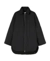 Jil Sander Long-sleeved Lapel Down Jacket In Black