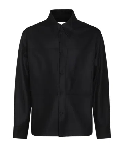 Jil Sander Long-sleeved Lapel Shirt In Black