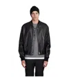 Jil Sander Leather Zipped Bomber Jacket In Black