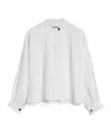 Jil Sander Long-sleeved Linen Shirt With Front Pleated Plastron In White