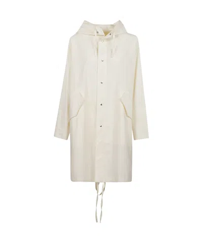 Jil Sander Long-sleeved Parka Coat In White