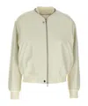 Jil Sander Leather Bomber Jacket Casual Jackets And Parka White In Nude