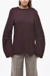 Jil Sander Long-sleeved Plum Top With Back Zip In Brown