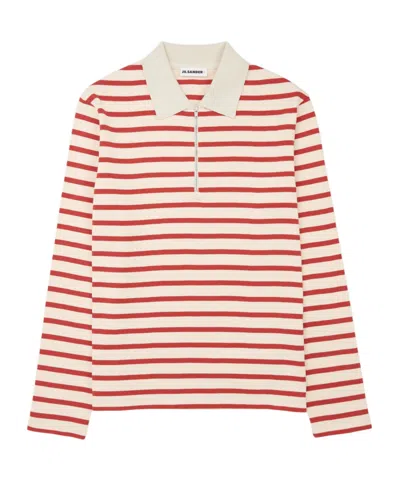 Jil Sander Long-sleeved Polo Shirt In Multi