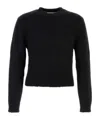 Jil Sander Cropped Long Sleeve Alpaca Blend Knit In Black
