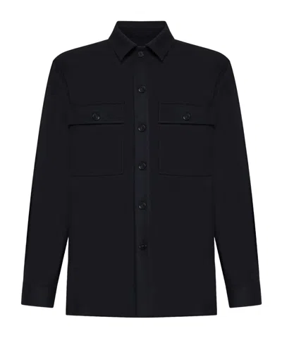 Jil Sander Long-sleeved Shirt And Jacket In Black