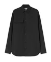 Jil Sander Chest-pockets Wool Shirt In Black