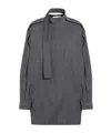 Jil Sander Grey Wool Shirt With Scarf In Black
