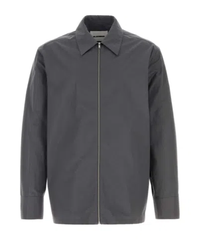 JIL SANDER ZIP-FASTENING POPLIN OVERSHIRT