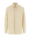 Jil Sander Cotton Shirt With Italian Collar And Button Cuffs In Nude