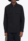 Jil Sander Long-sleeved Solid Shirt In Navy