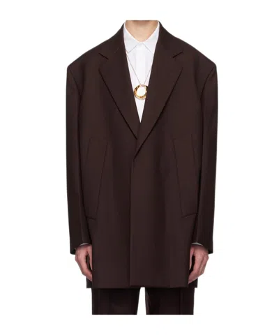 Jil Sander Long-sleeved Suit Coat In Black
