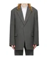 Jil Sander Gray Virgin Wool Blazer In Black