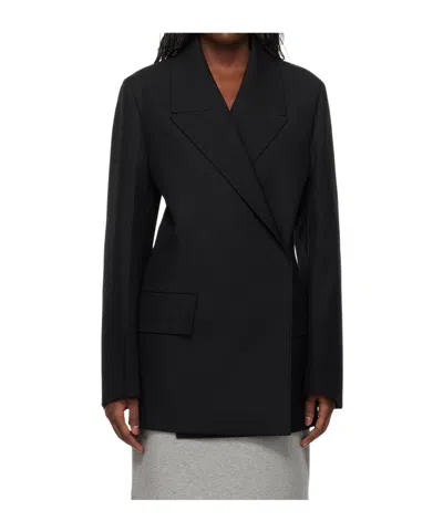 Jil Sander Long-sleeved Suit Coat In Black