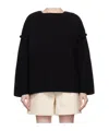Jil Sander Wool Sweater With Oversized Sleeves And Dropped Shoulders In Black