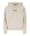 Jil Sander Cotton Hooded Sweatshirt In Nude