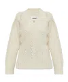 Jil Sander V-neck Wool Sweater In White