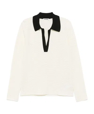 JIL SANDER JIL SANDER SPLIT NECK KNITTED JUMPER