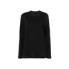 Jil Sander Black Long-sleeved T-shirt With Chic Logo Detail In Black