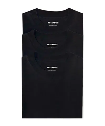Jil Sander Long-sleeved T-shirt 3-piece In Black
