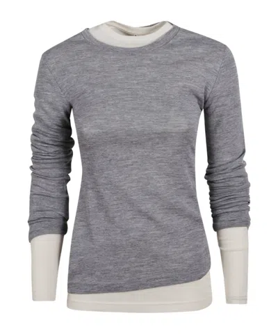 Jil Sander Long-sleeved T-shirt In Gray