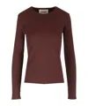 Jil Sander Long-sleeved Crewneck Top In Red