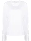 Jil Sander Crew Neck Long-sleeved T-shirt In White