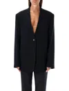 Jil Sander Single-breasted Long-sleeved Blazer In Black