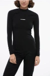 Jil Sander Long-sleeved Tech Fabric Top With Printed Logo
