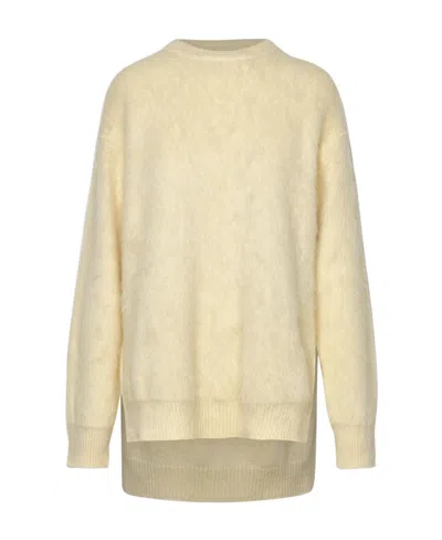 Jil Sander Ivory Alpaca Blend Sweater In White