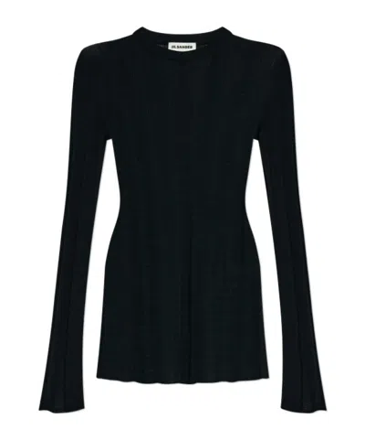 Jil Sander Long-sleeved Top In Black