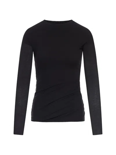 Jil Sander Double Layer Long Sleeved Shirt In Black