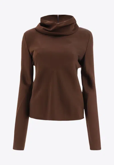 JIL SANDER LONG-SLEEVED TURTLENECK TOP